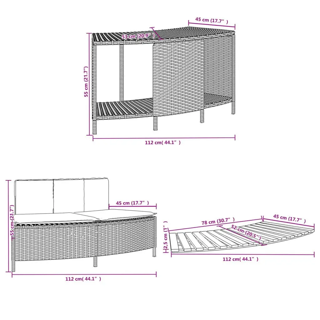 Hot Tub Surround Grey Poly Rattan Spa Storage Rack Step Garden Bench Outdoor