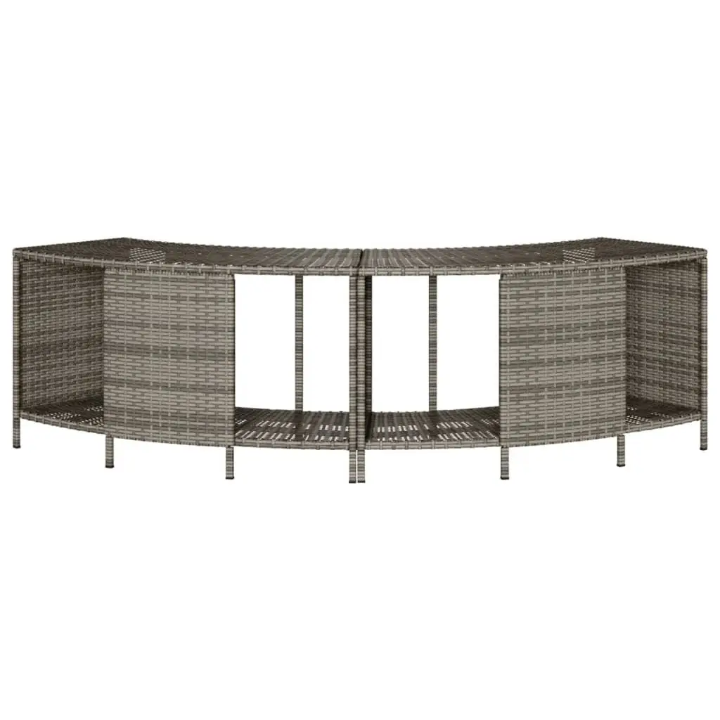 Outdoor Modular Storage Shelves for Hot Tub Areas 2 Piece Grey