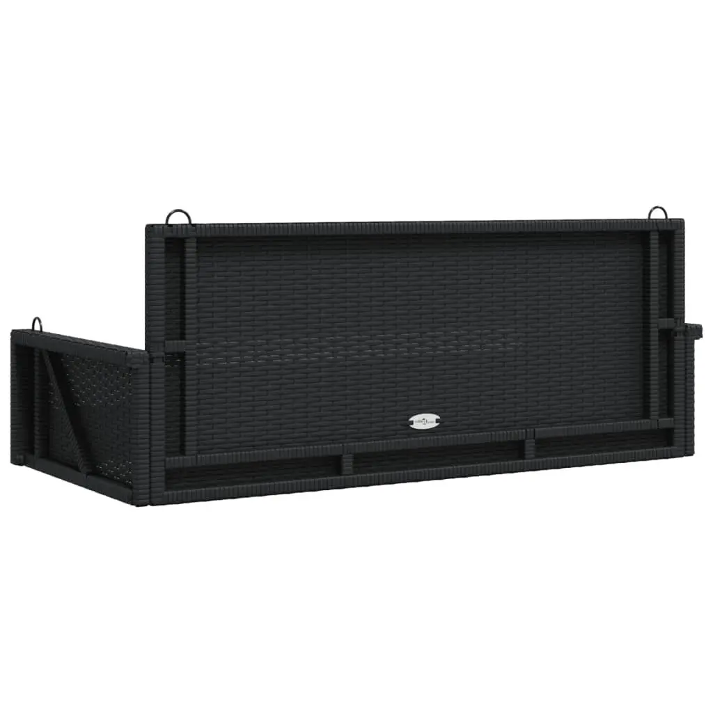 Outdoor Swing Bench Black Poly Rattan 119 x 56 x 48 cm
