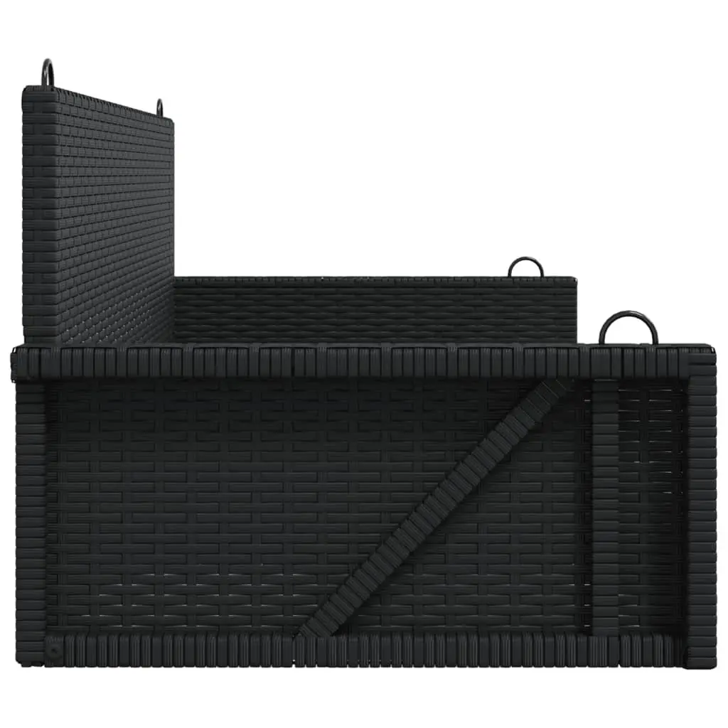 Outdoor Swing Bench Black Poly Rattan 119 x 56 x 48 cm