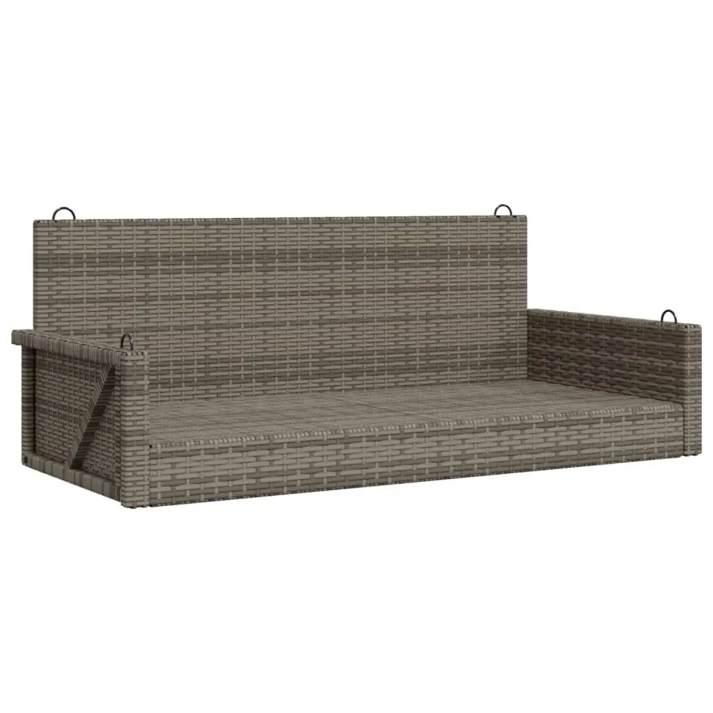 Outdoor Swing Bench Grey Garden Furniture Hanging Seat Poly Rattan Patio Relax