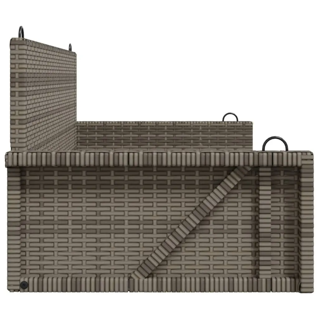 Outdoor Swing Bench Grey Garden Furniture Hanging Seat Poly Rattan Patio Relax