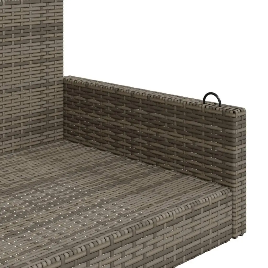 Outdoor Swing Bench Grey Garden Furniture Hanging Seat Poly Rattan Patio Relax