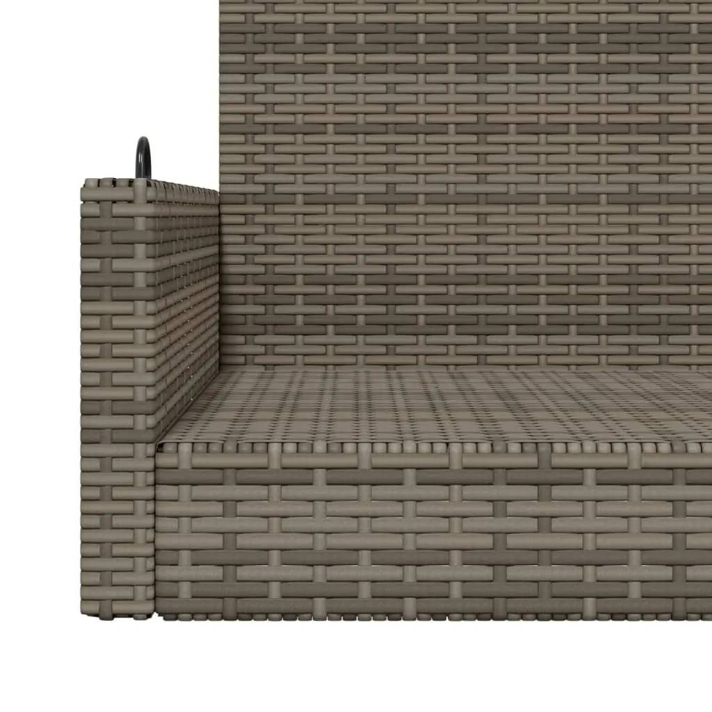 Outdoor Swing Bench Grey Garden Furniture Hanging Seat Poly Rattan Patio Relax