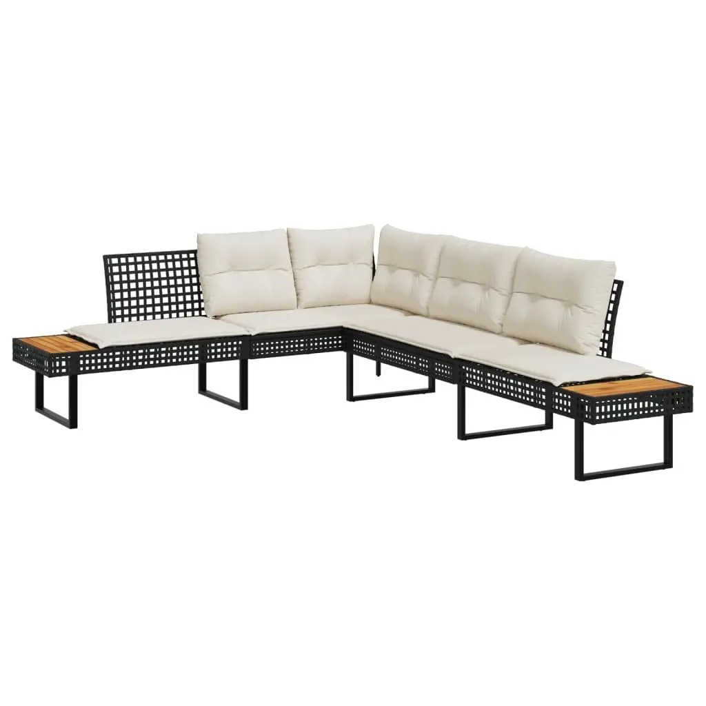 L-Shaped Garden Sofa with Cushions