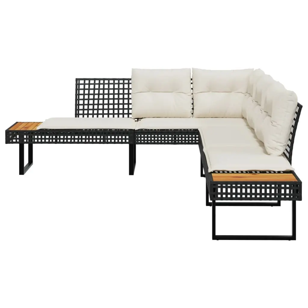 L-Shaped Garden Sofa with Cushions