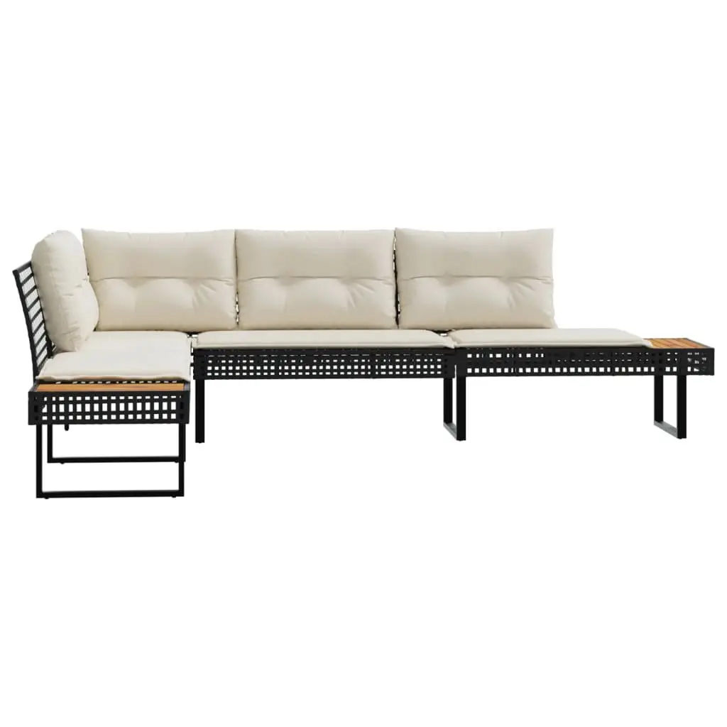 L-Shaped Garden Sofa with Cushions