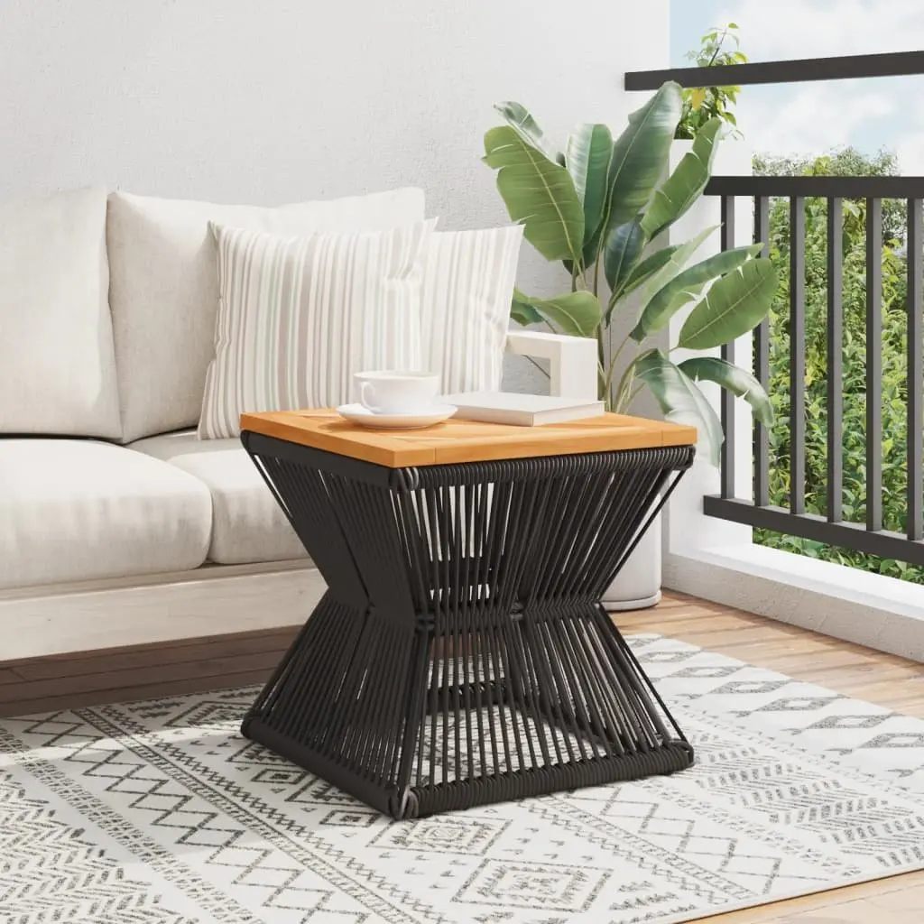Coffee Table Solid Wood Top Steel Wire Base Compact Size Brown