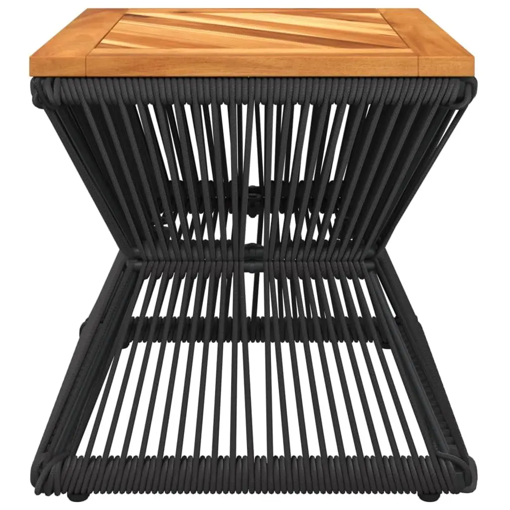 Coffee Table Solid Wood Top Steel Wire Base Compact Size Brown