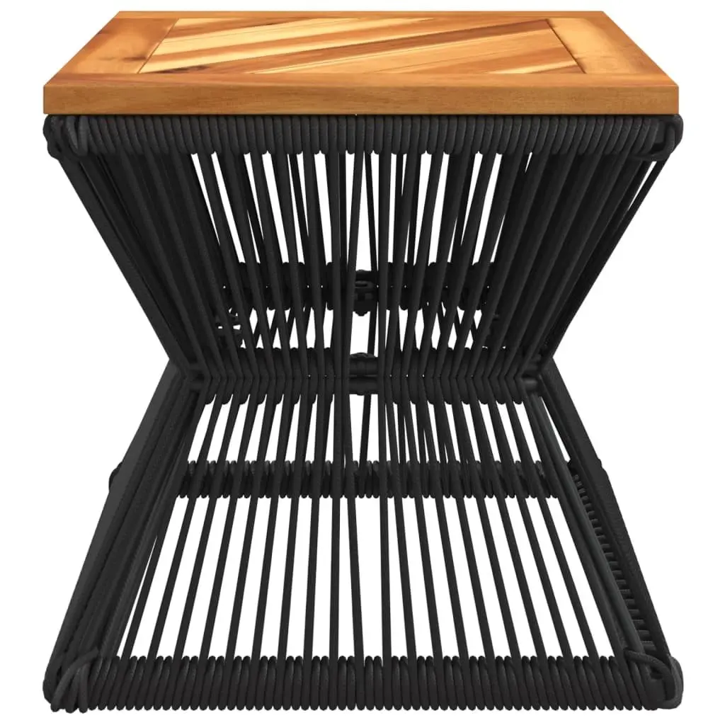 Coffee Table Solid Wood Top Steel Wire Base Compact Size Brown