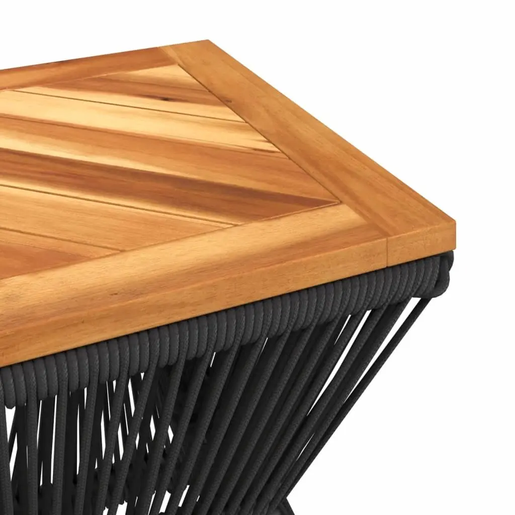 Coffee Table Solid Wood Top Steel Wire Base Compact Size Brown