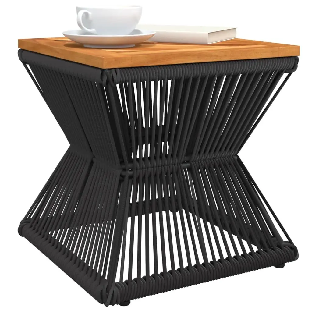 Coffee Table Solid Wood Top Steel Wire Base Compact Size Brown