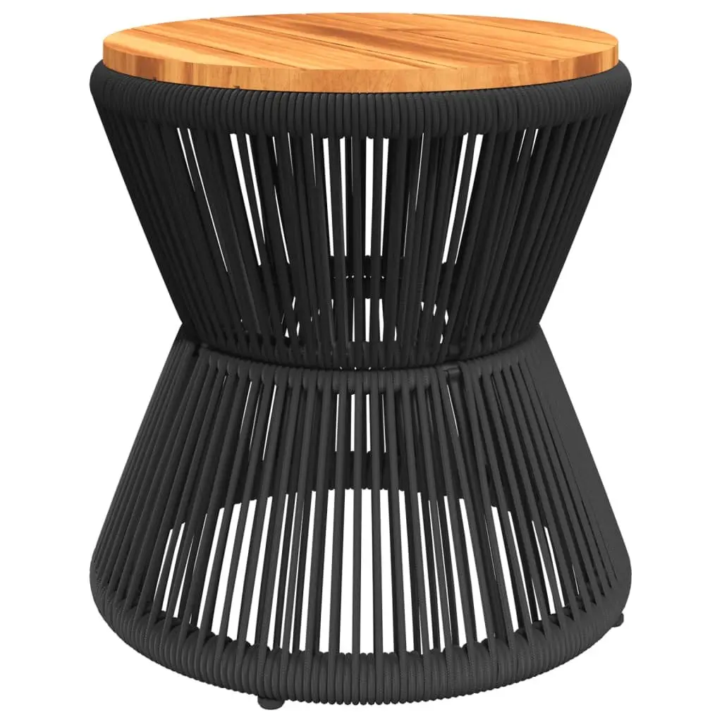 Coffee Table with Wire Base Black Round Ø 45x44 cm Acacia Wood Living Room