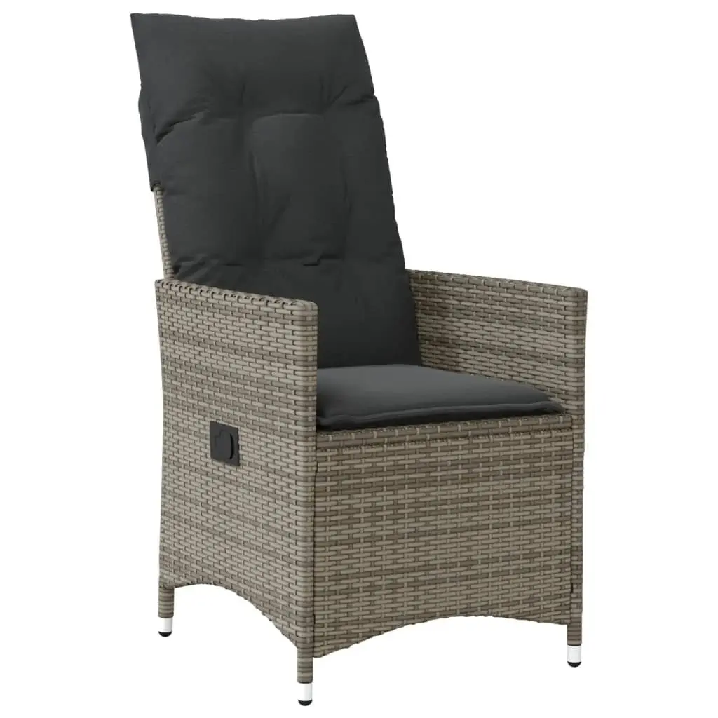 Reclining Garden Chair Adjustable Backrest Grey