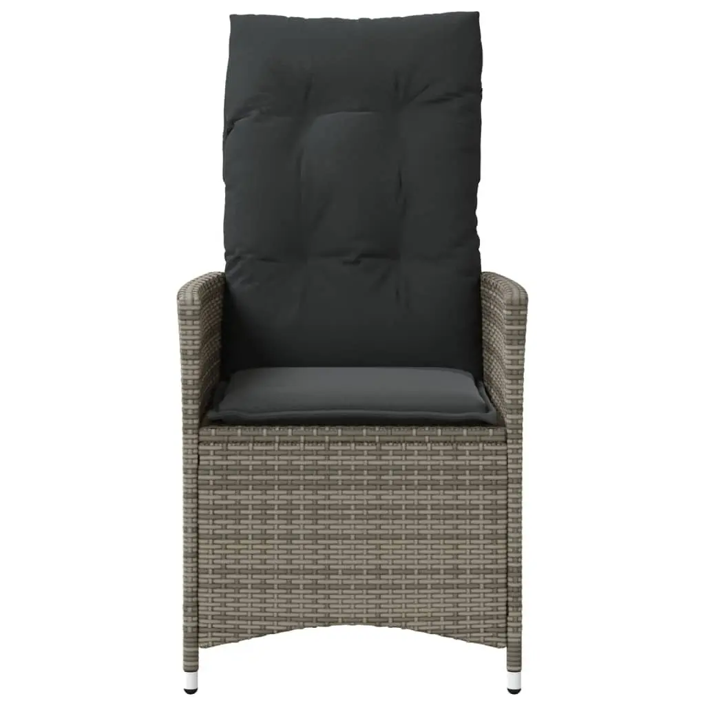 Reclining Garden Chair Adjustable Backrest Grey