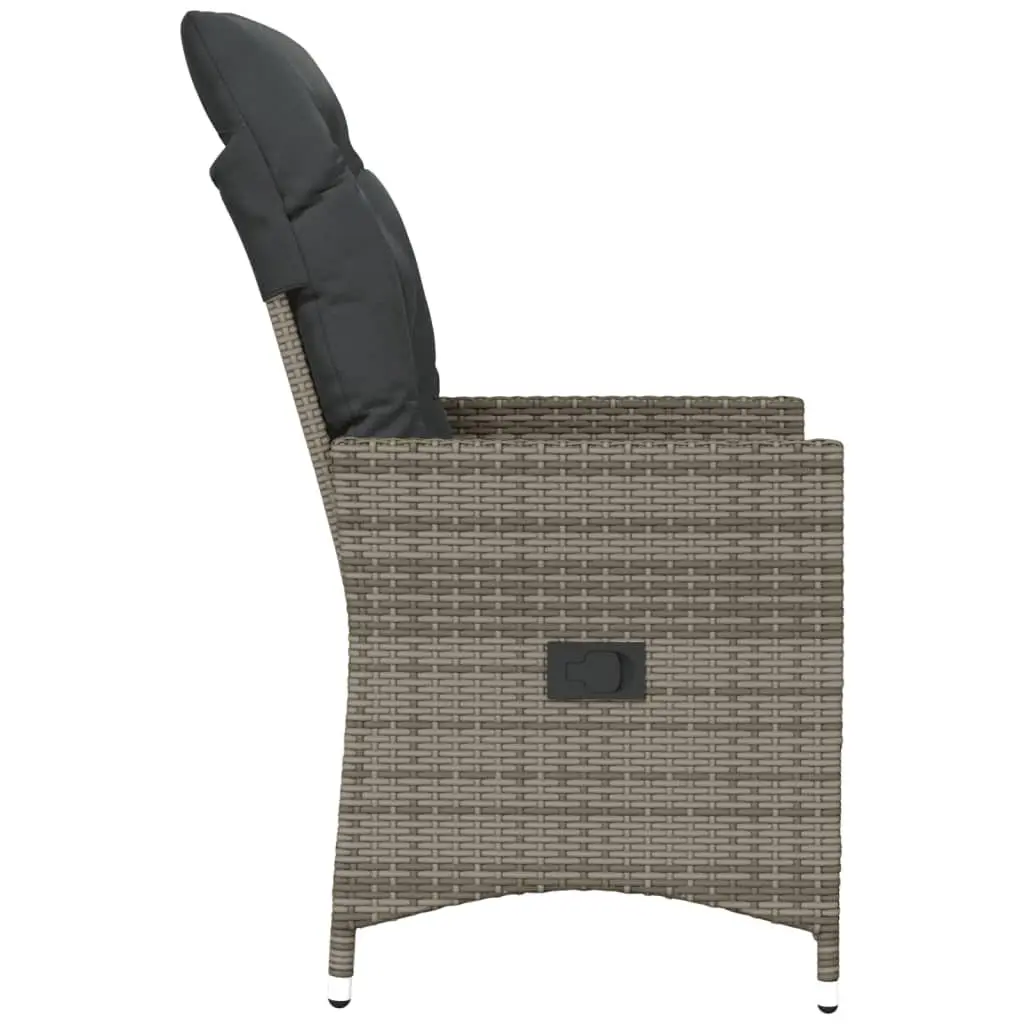Reclining Garden Chair Adjustable Backrest Grey