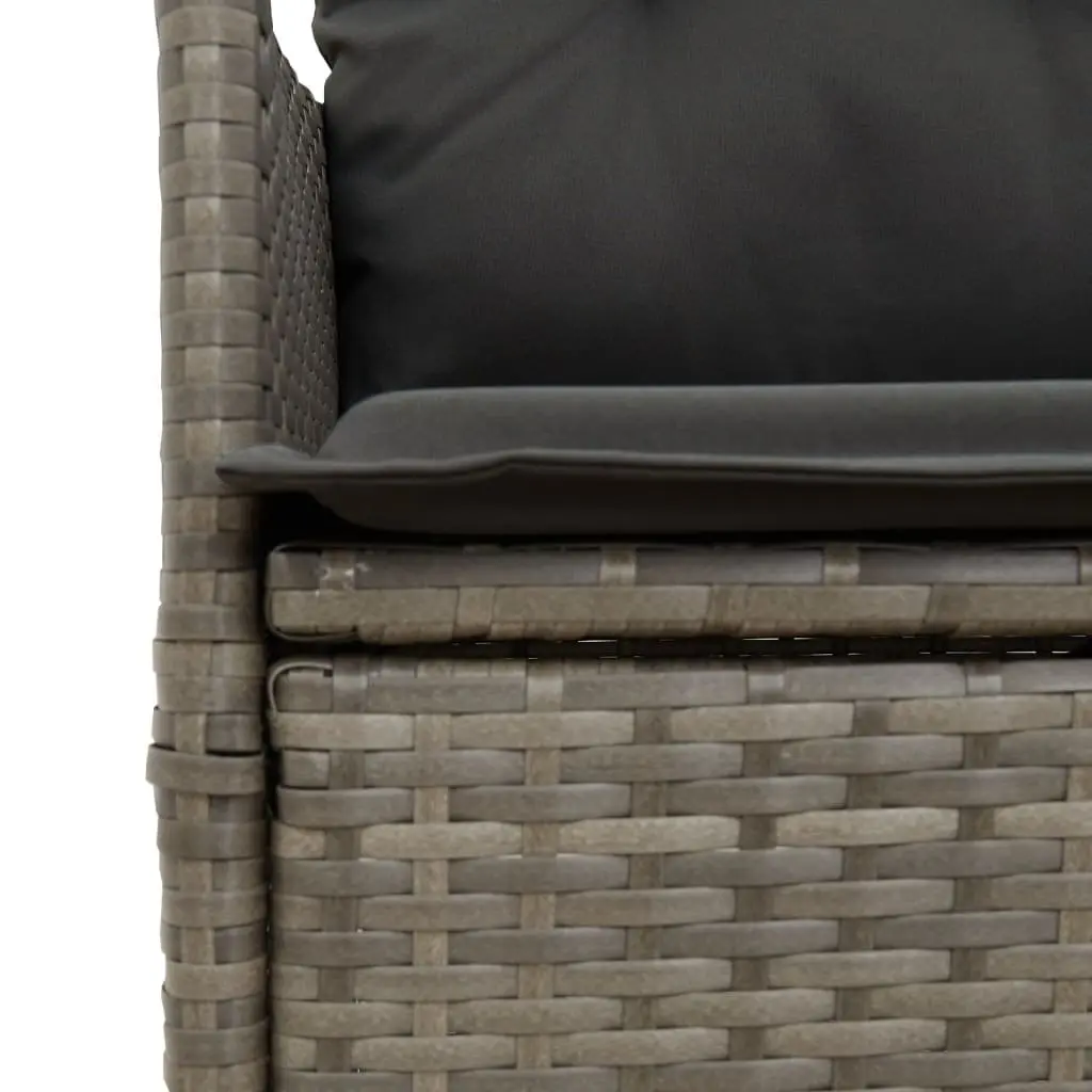 Reclining Garden Chair Adjustable Backrest Grey