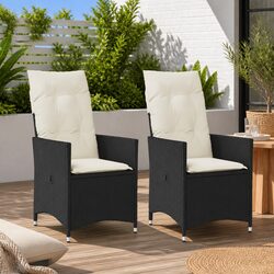 Relax with 2 pcs Outdoor Reclining Chairs and Cushions