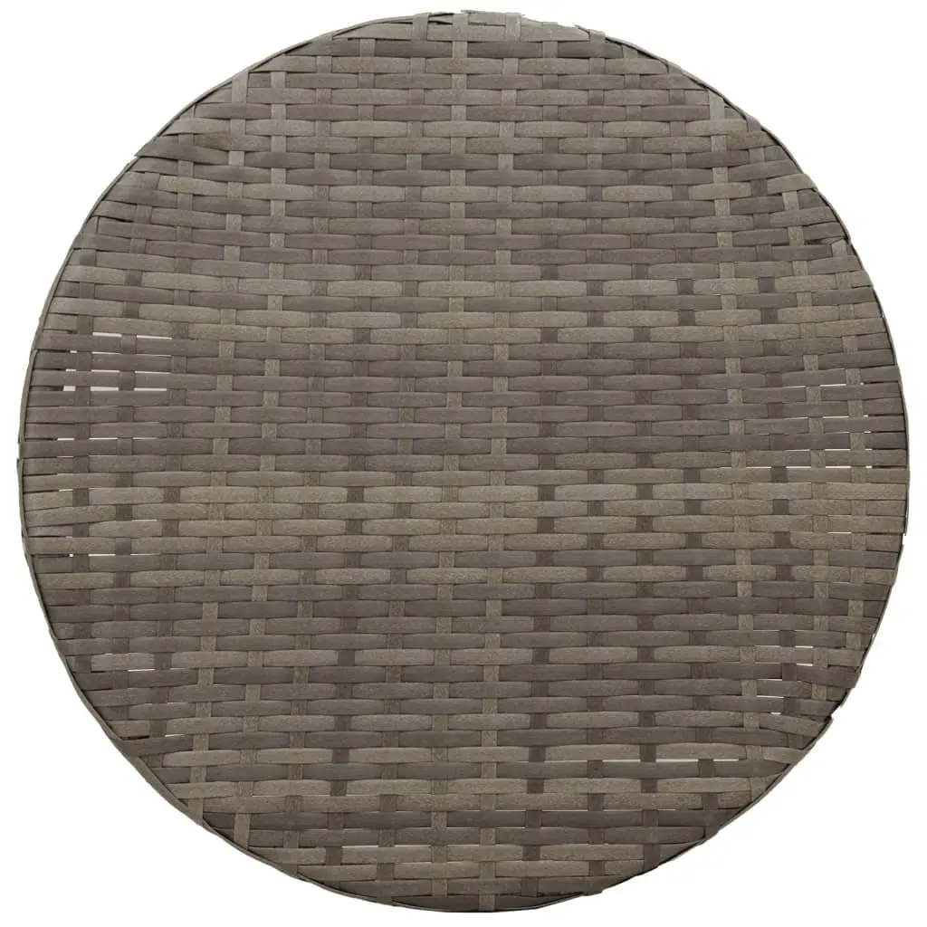 Outdoor Bistro Set 3 Piece Garden Furniture with Cushions Grey Poly Rattan