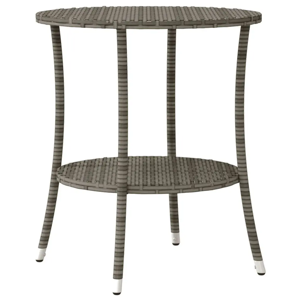 3 Piece Outdoor Bistro Set Grey Poly Rattan Adjustable Backrest