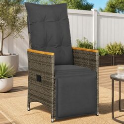 Reclining Garden Chair Outdoor Seating with Cushions Adjustable Backrest
