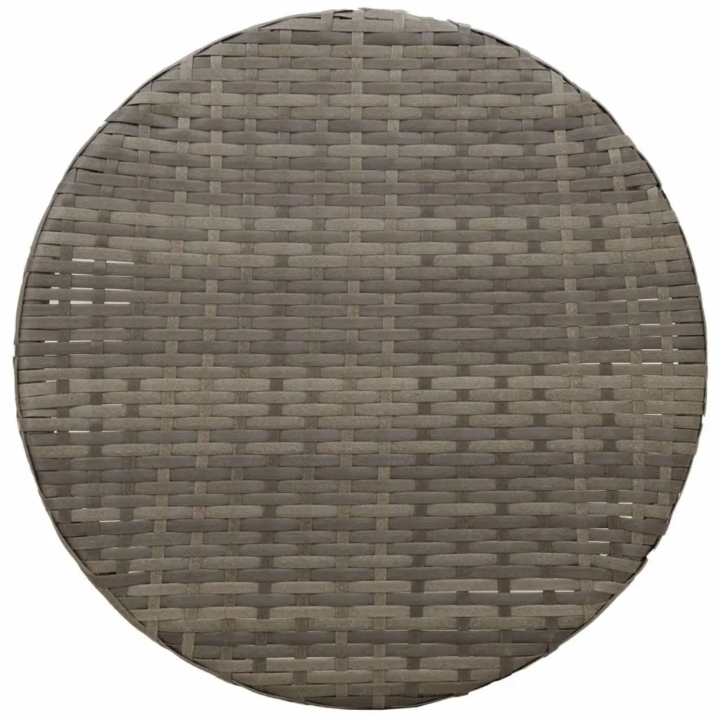 Outdoor Bistro Set Grey Poly Rattan 3 Piece with Cushions