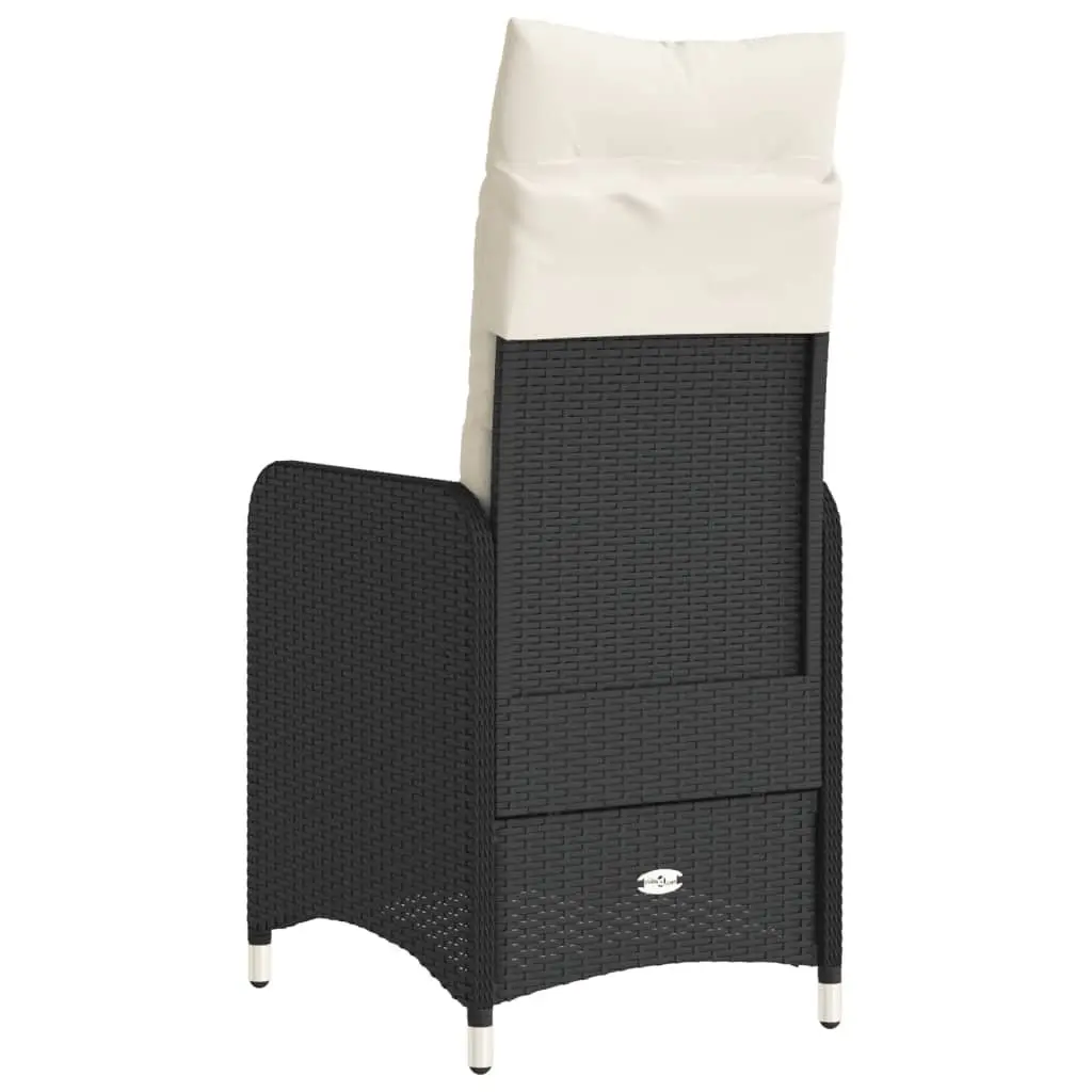 Outdoor Reclining Garden Chair Adjustable Backrest Black