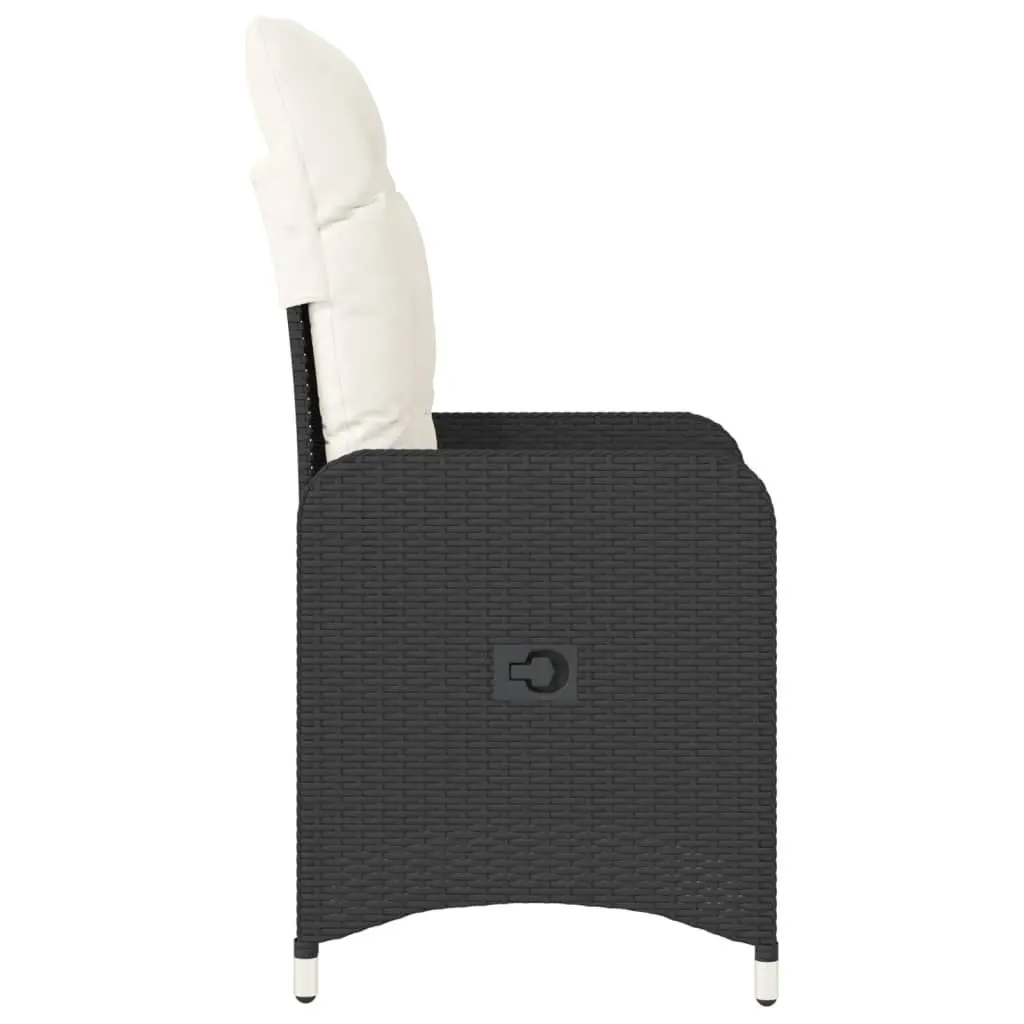 Outdoor Reclining Garden Chair Adjustable Backrest Black