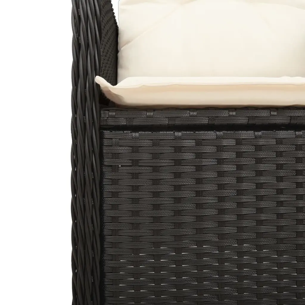 Outdoor Reclining Garden Chair Adjustable Backrest Black