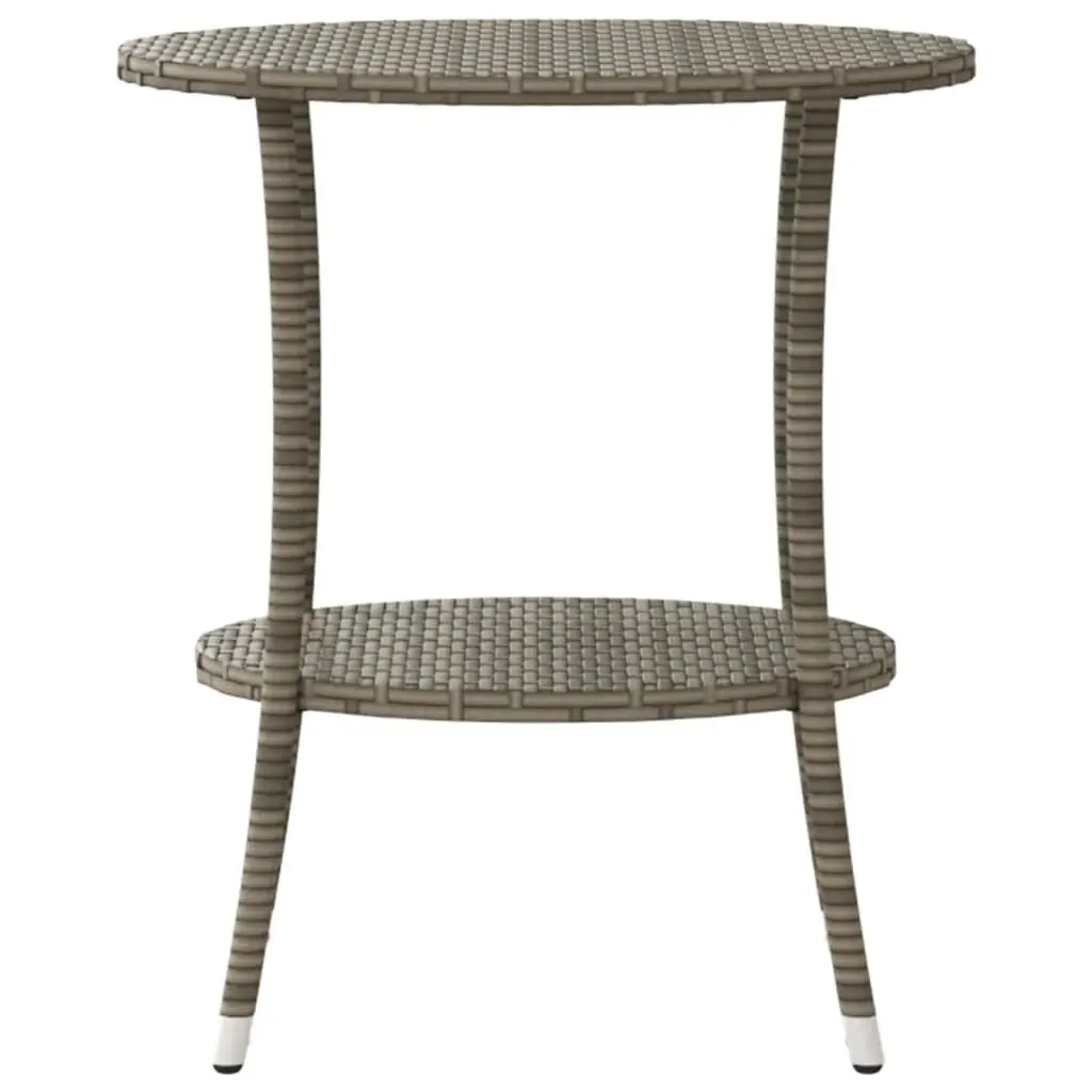 Reclining Garden Chairs Set 2 Piece Adjustable Backrest Grey PE Poly Rattan