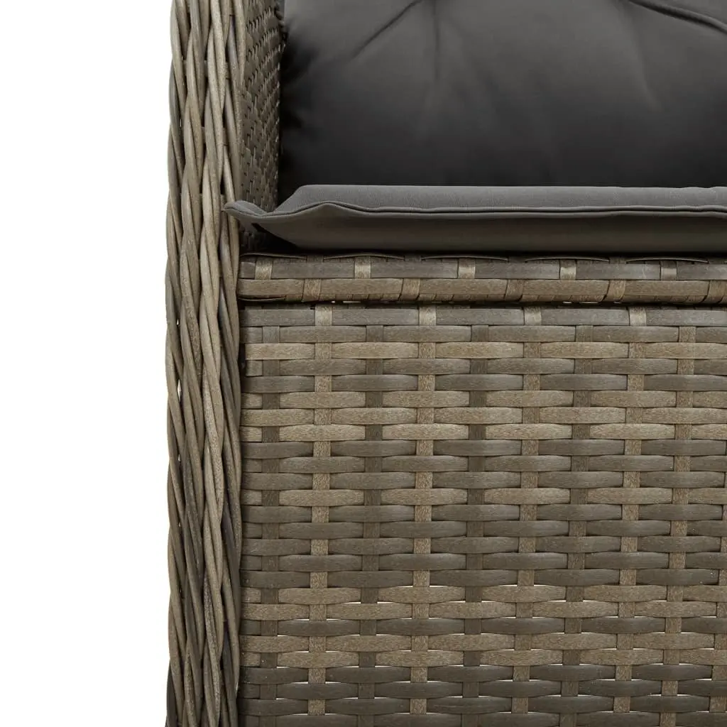 Reclining Garden Chairs Set 2 Piece Adjustable Backrest Grey PE Poly Rattan