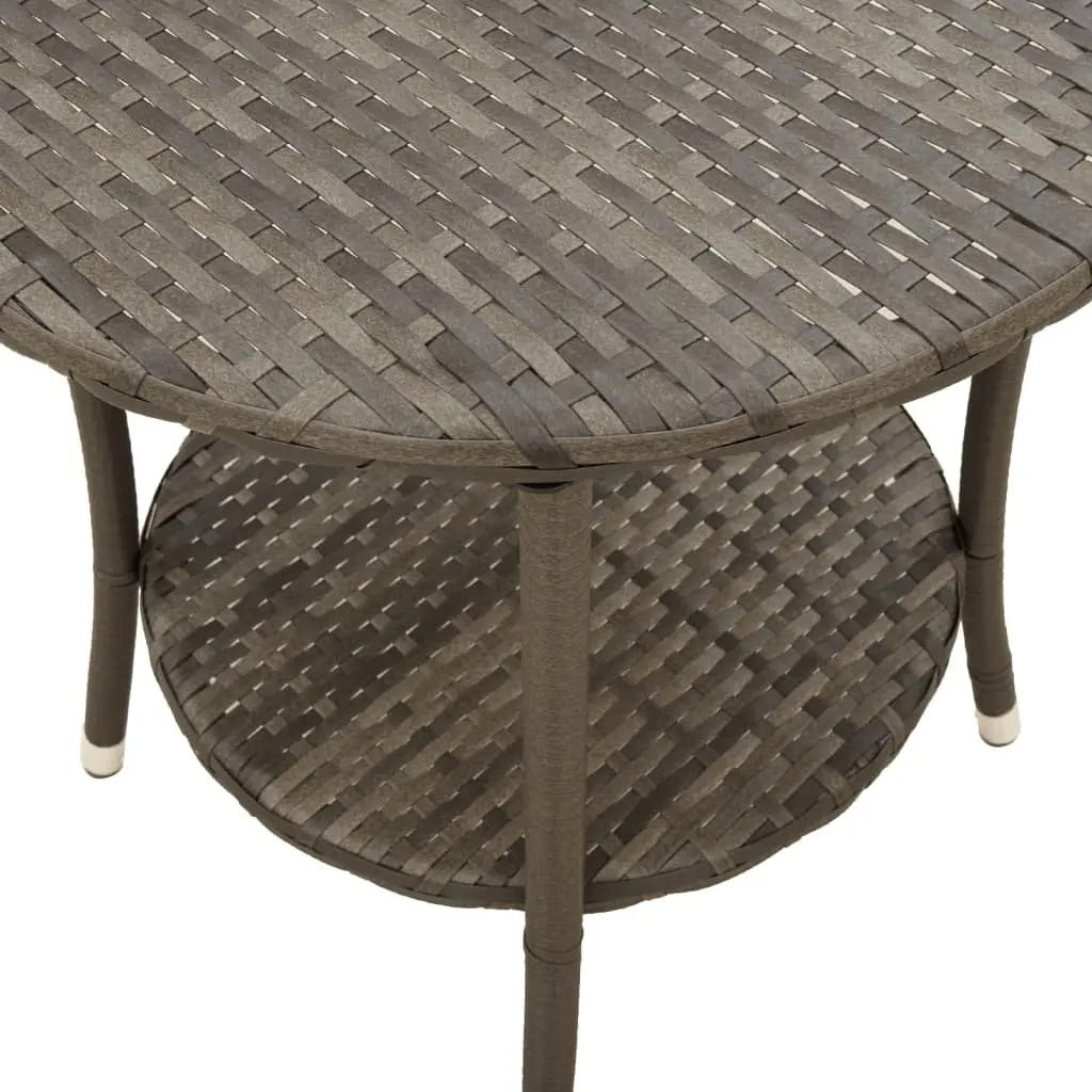 Reclining Garden Chairs Set 2 Piece Adjustable Backrest Grey PE Poly Rattan