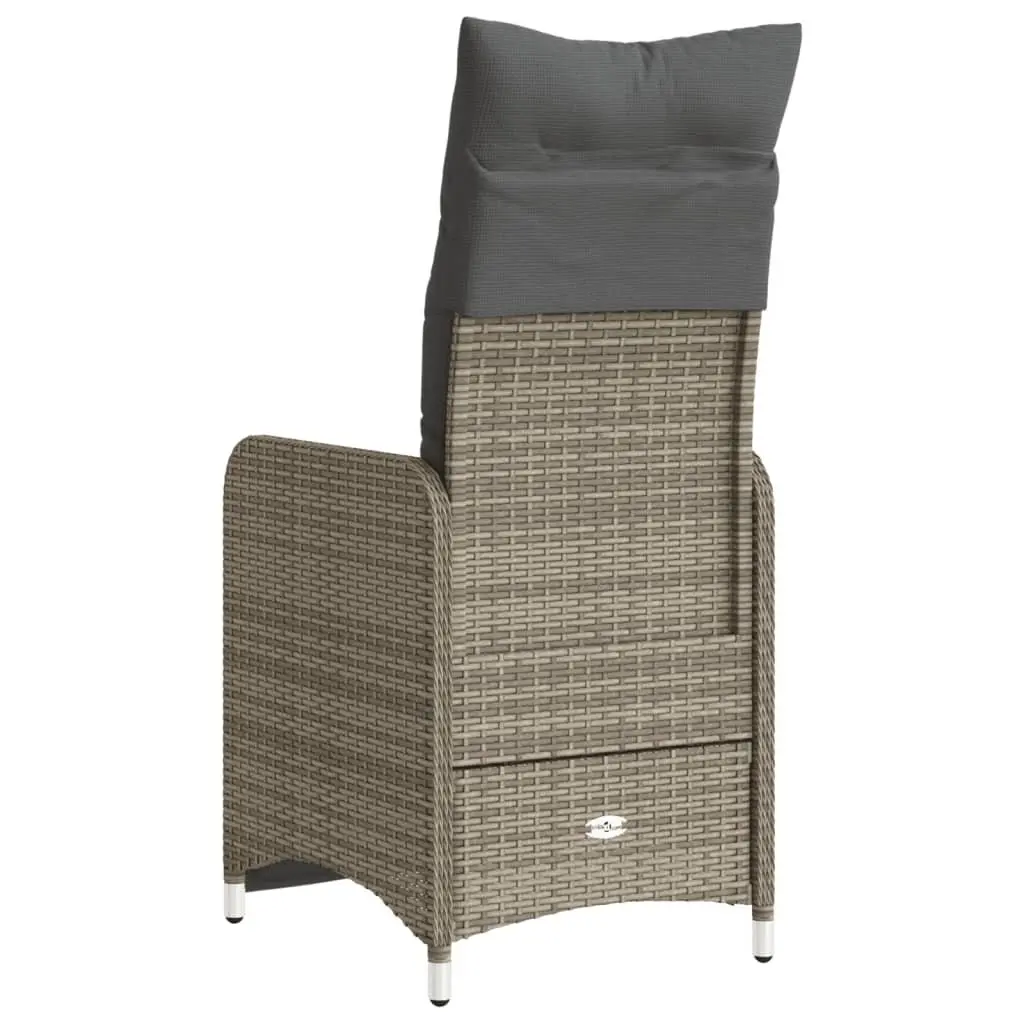 Reclining Garden Chair Adjustable Backrest Footrest Grey