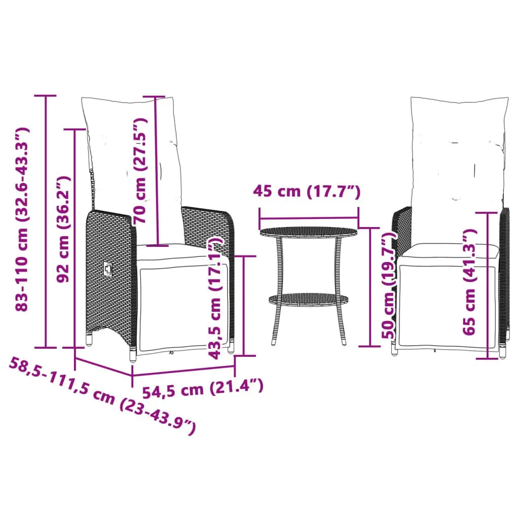 Reclining Chairs and Table