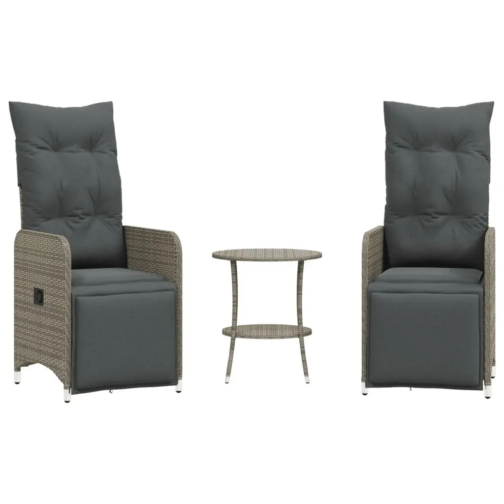 Grey Reclining Garden Chair Set