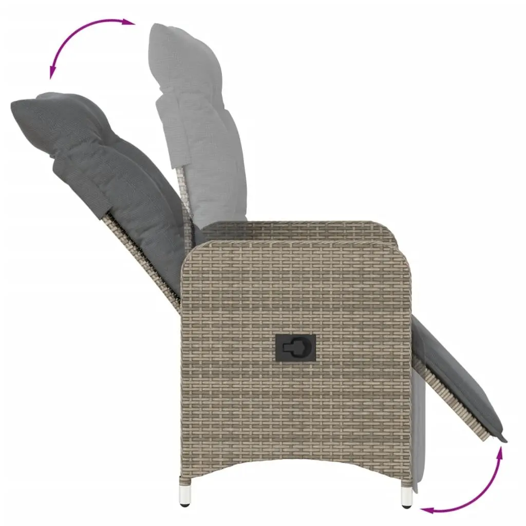 Grey Reclining Garden Chair Set