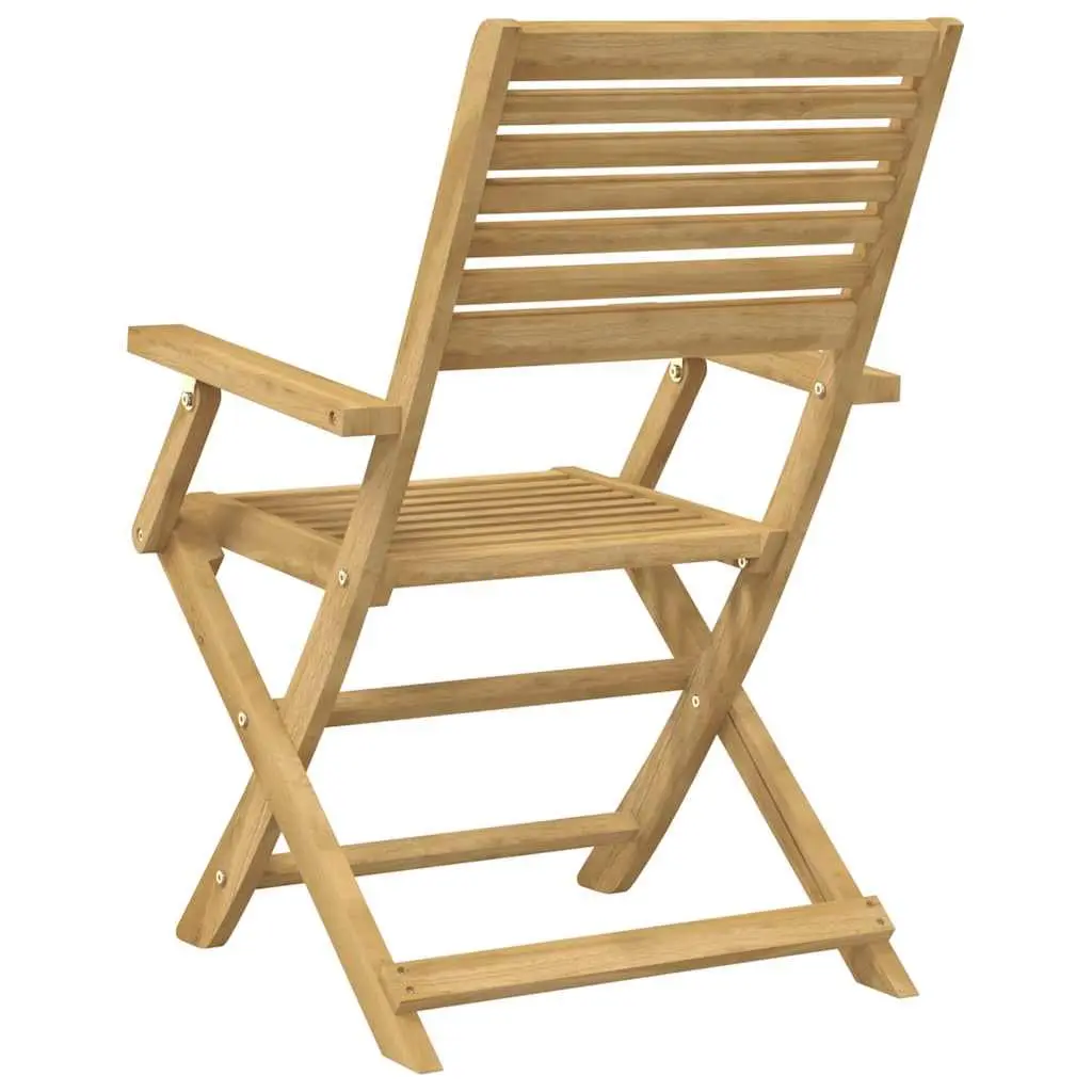Folding Outdoor Chairs Solid Acacia Wood Garden Patio Seating Set of 2