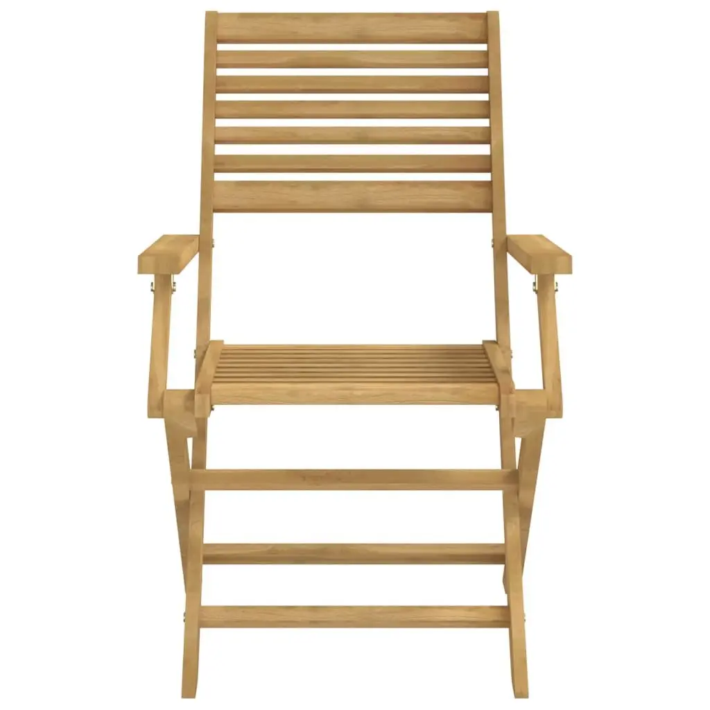 Folding Outdoor Chairs Set Solid Acacia Wood Brown 4 Piece