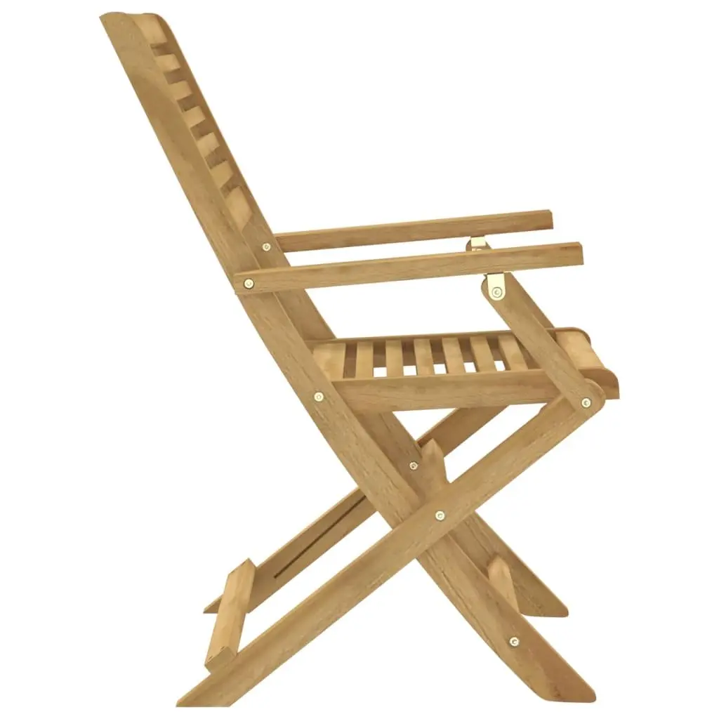 Folding Outdoor Chairs Set Solid Acacia Wood Brown 4 Piece