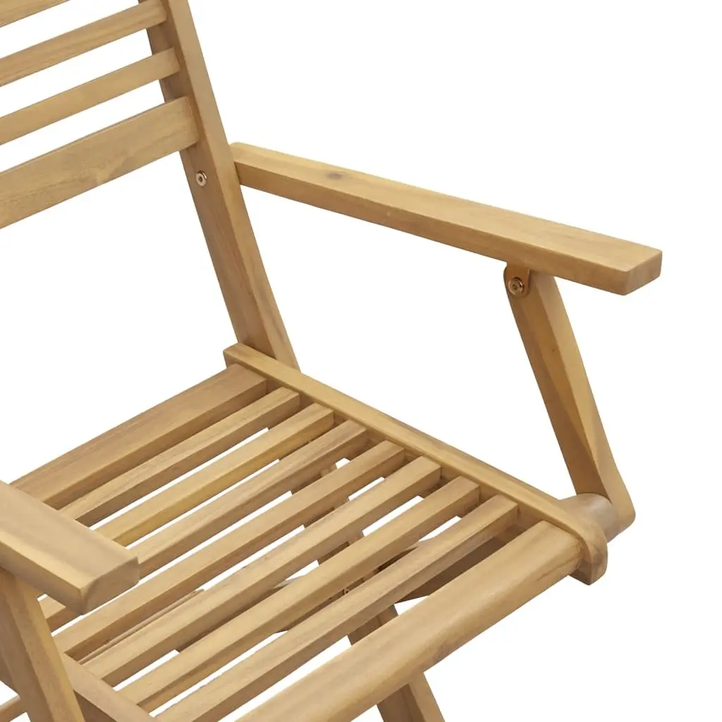 Folding Outdoor Chairs Set Solid Acacia Wood Brown 4 Piece