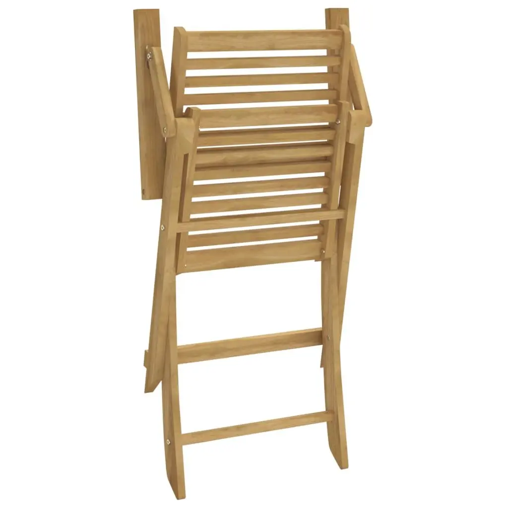 Folding Outdoor Chairs Set Solid Acacia Wood Brown 4 Piece