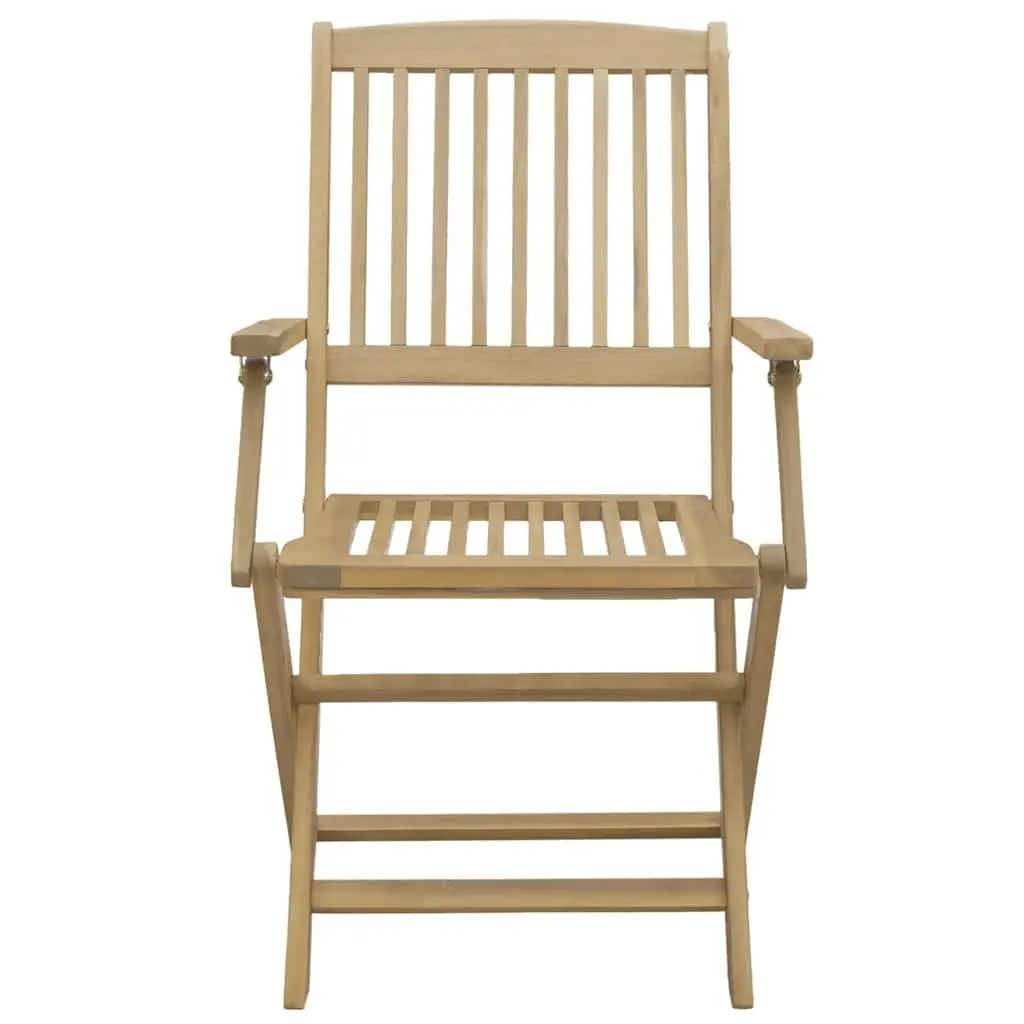 Folding Outdoor Chairs Solid Acacia Wood Brown 4 Piece Garden Patio Seating