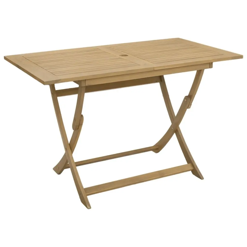 Folding Garden Table Solid Acacia Wood 120x70x75cm Outdoor Dining Patio Furniture
