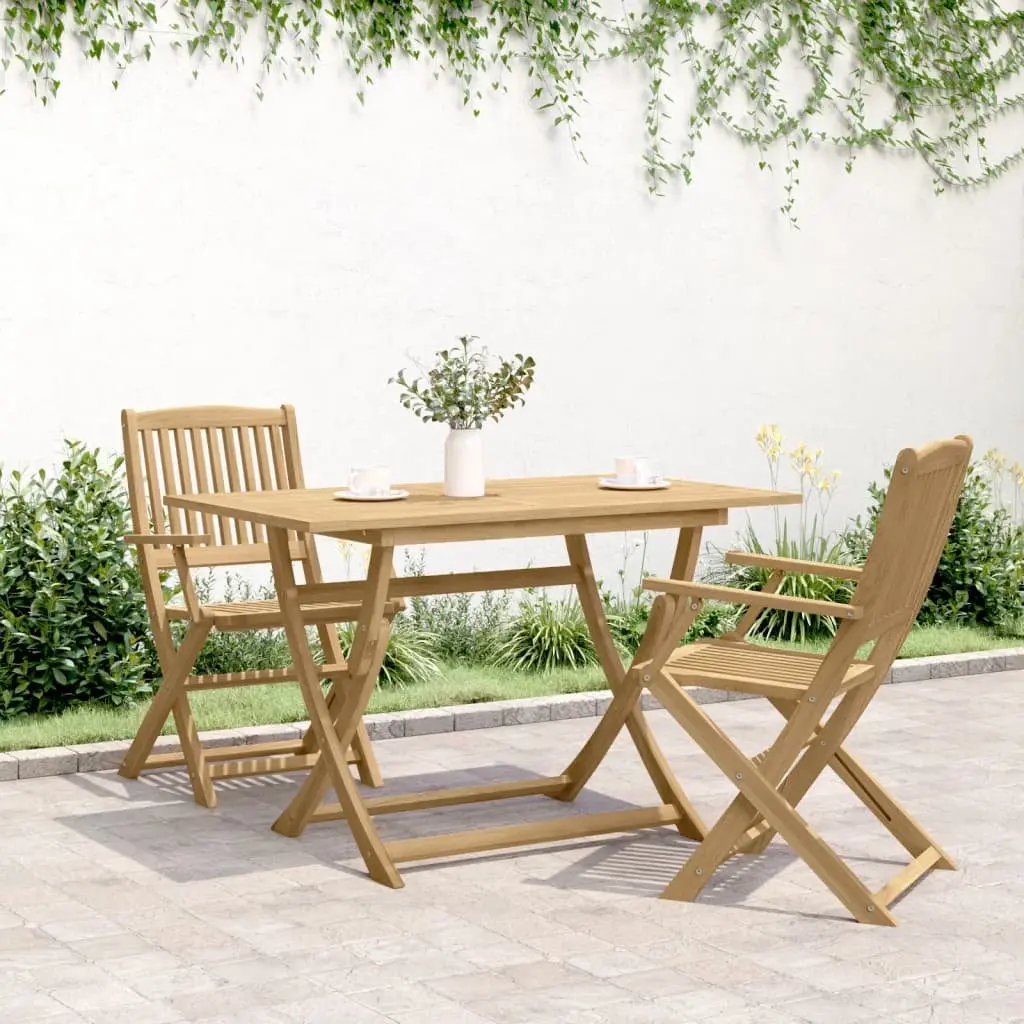 Folding Garden Table Solid Acacia Wood 120x70x75cm Outdoor Dining Patio Furniture