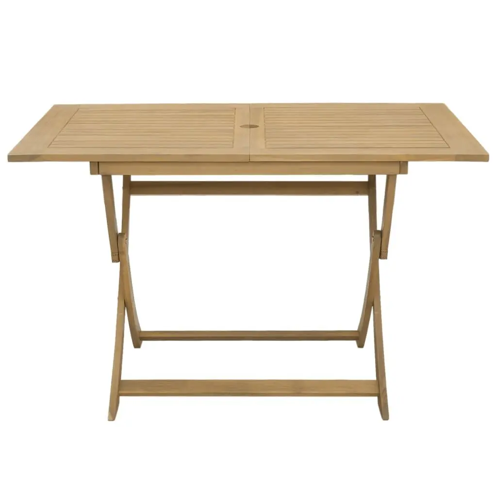 Folding Garden Table Solid Acacia Wood 120x70x75cm Outdoor Dining Patio Furniture