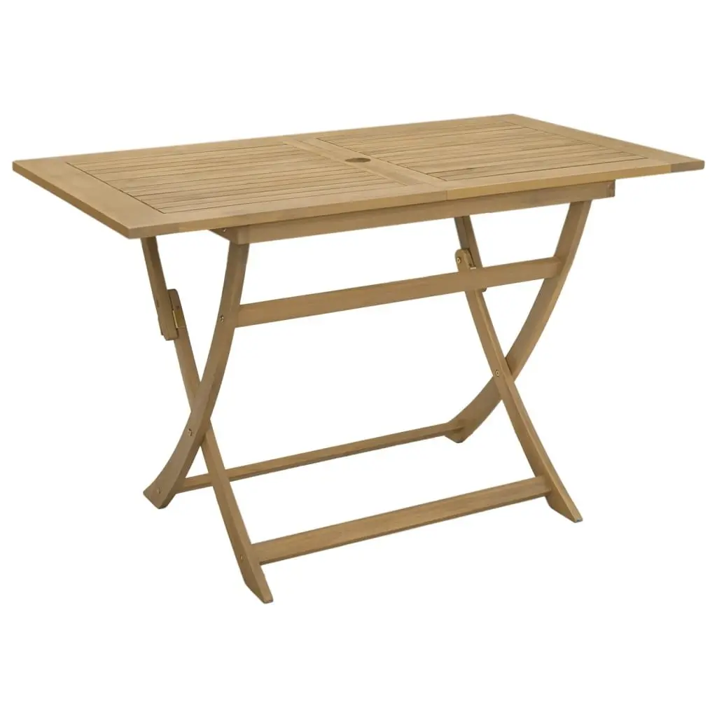 Folding Garden Table Solid Acacia Wood 120x70x75cm Outdoor Dining Patio Furniture