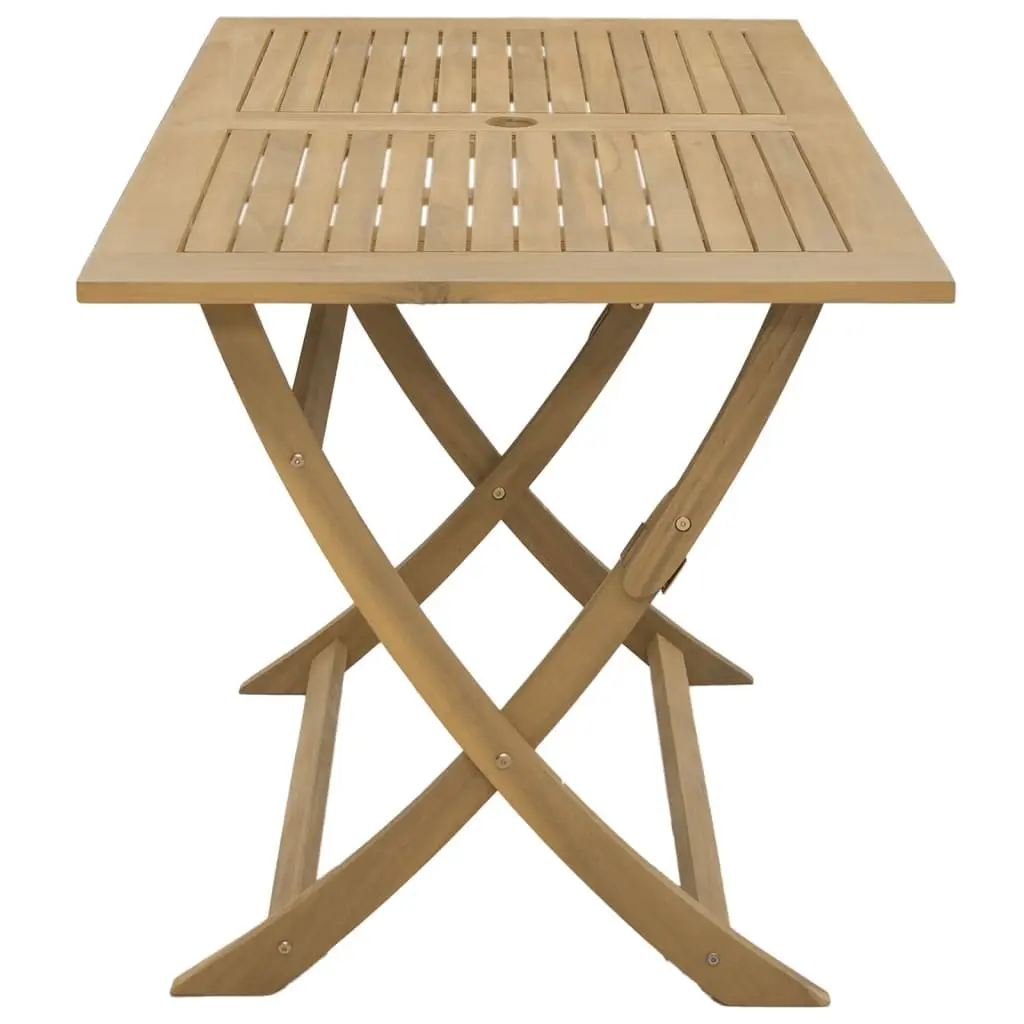 Folding Garden Table Solid Acacia Wood 120x70x75cm Outdoor Dining Patio Furniture