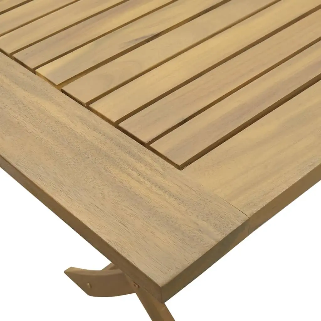 Folding Garden Table Solid Acacia Wood 120x70x75cm Outdoor Dining Patio Furniture