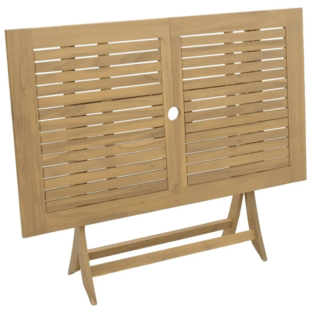 Folding Garden Table Solid Acacia Wood 120x70x75cm Outdoor Dining Patio Furniture