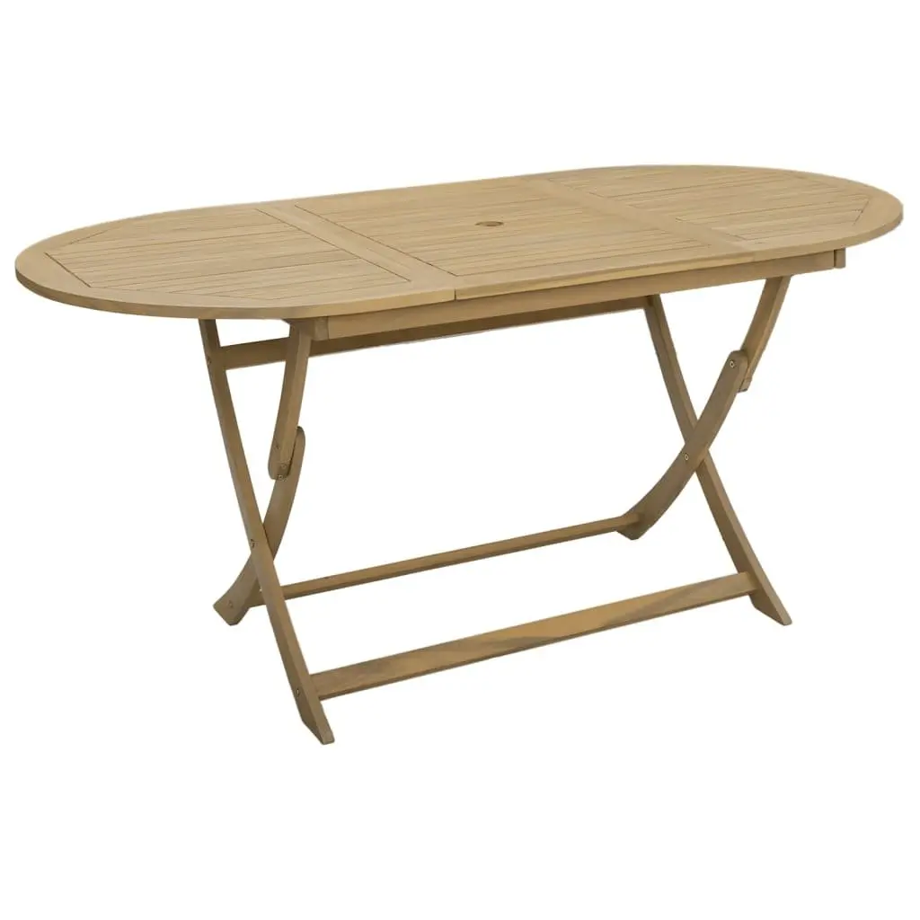 Folding Garden Table Solid Acacia Wood Brown 160x85x75 cm